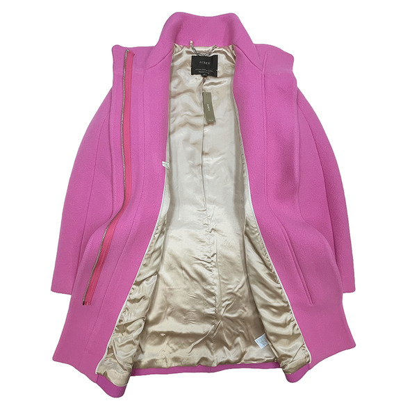 J.Crew TALL Cocoon Coat in Italian Stadium Cloth Sz 2T New $375 Dahlia Pink Wool - Picture 6 of 10